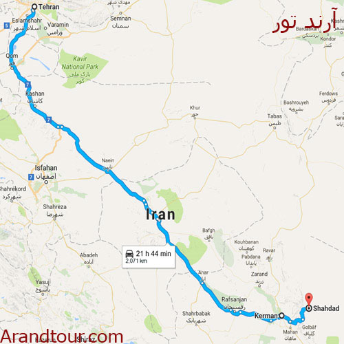 کرمان کلوتهای شهداد ماهان نقشه