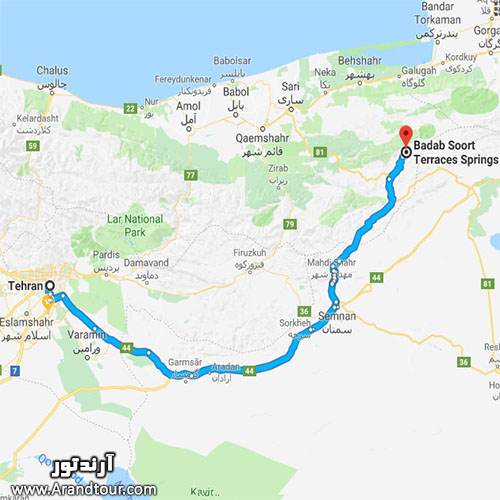 باداب سورت و دریاچه چورت پاییز 97 نقشه