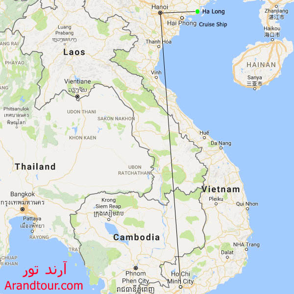 ویتنام (تور گروهی 10 شب) آذر 1402 نقشه