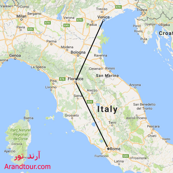 ایتالیا بهار 1402 نقشه